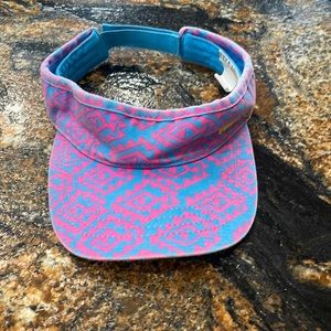 Billabong cotton visor, hot pink blue, adjustable Velcro strap, no size